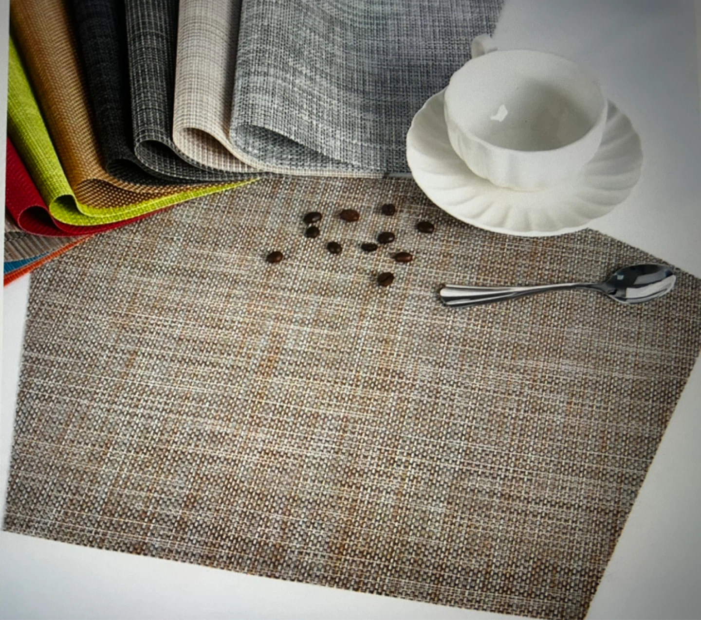 Set of 4 Placemats - Brown/Tan