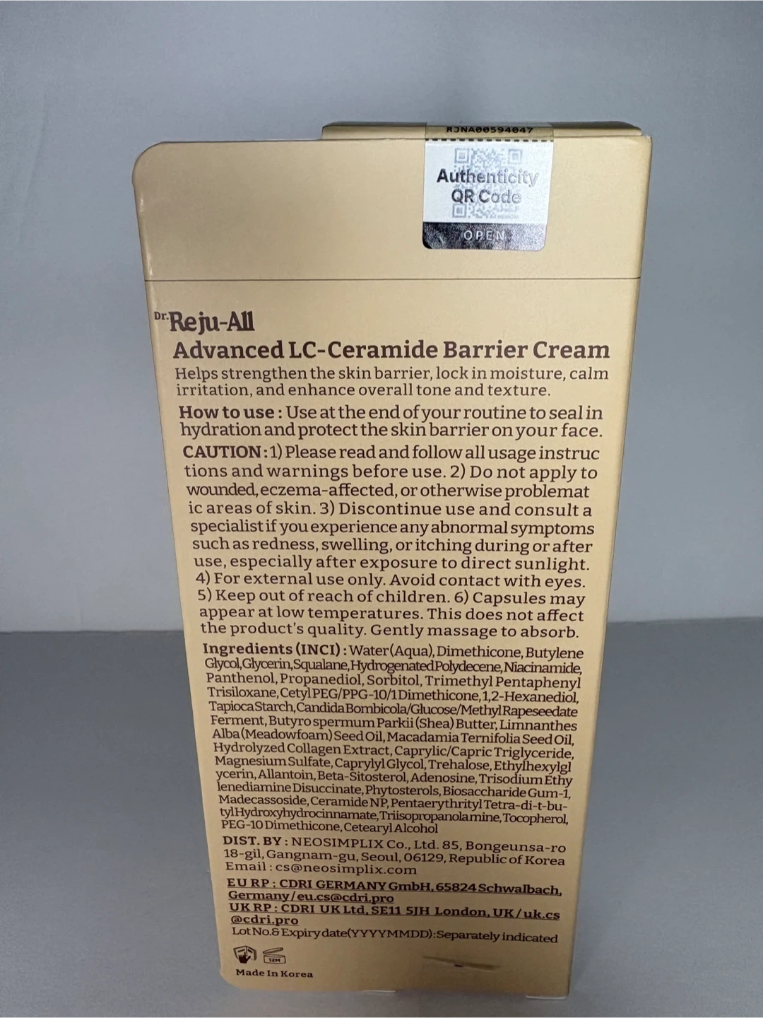 Dr Reju-All Advanced LC-Ceramide Barrier Cream - photo 3