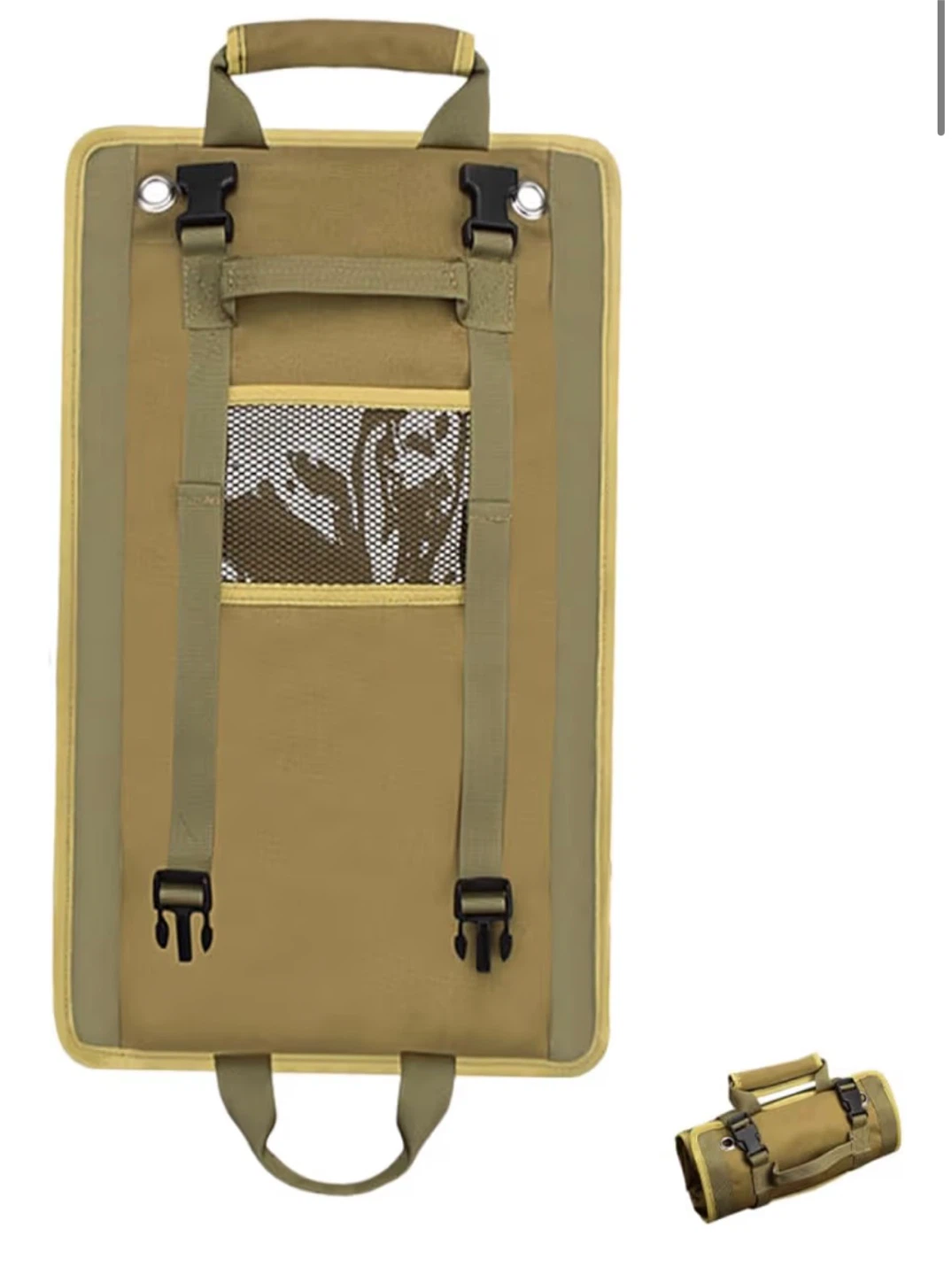 Khaki Oxford Cloth Tool Roll Bag Organizer