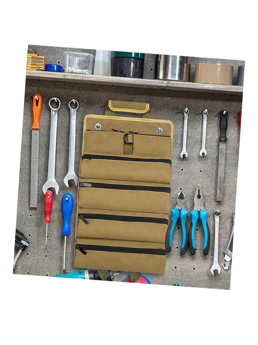 Khaki Oxford Cloth Tool Roll Bag Organizer - photo 2