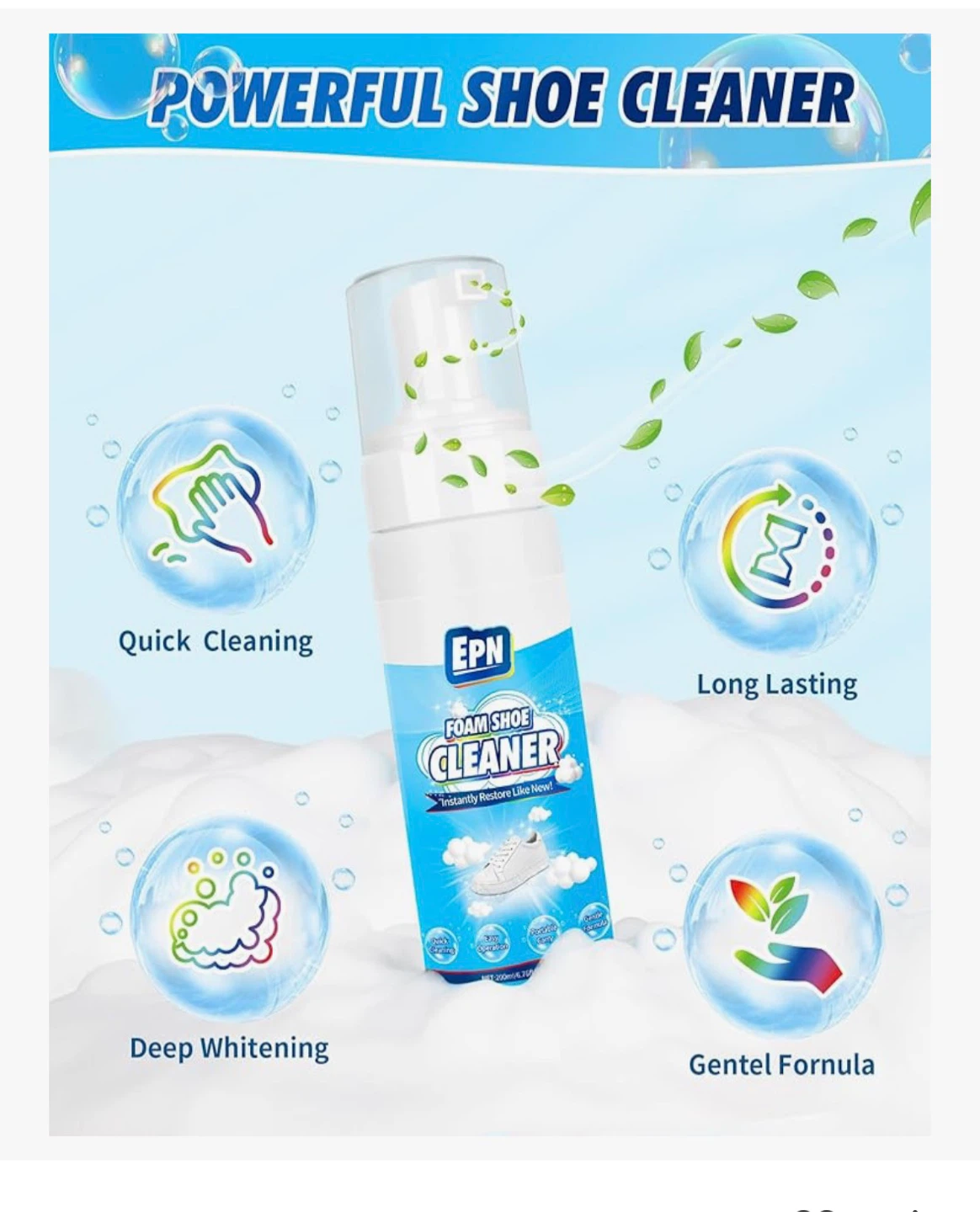EPN Foam Shoe Cleaner with Brush and Cloth - photo 2