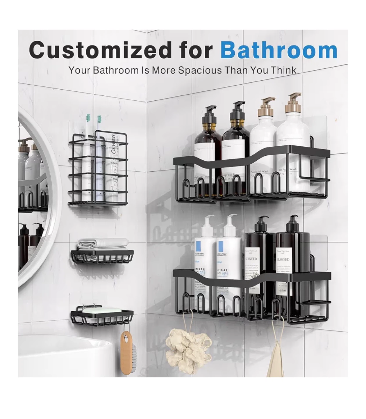 4 Piece Bathroom Shower Caddy Set - photo 3