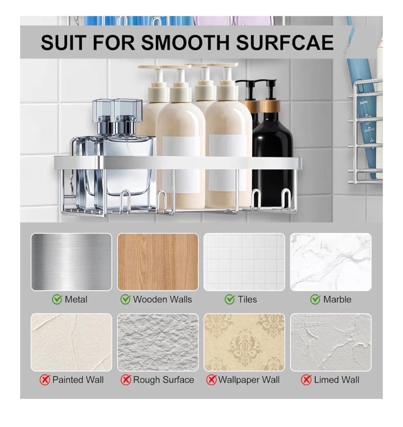 Stainless Steel Shower Caddy Shelf Organizer - photo 5