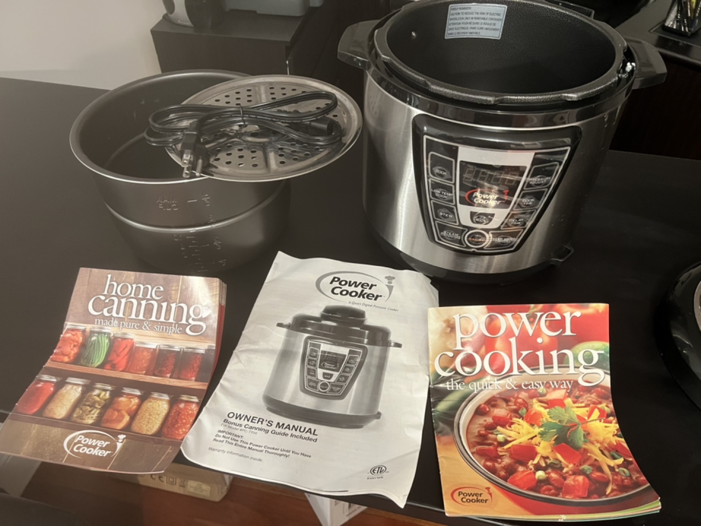 Power Cooker Pressure Cooker with Steamer Basket & Manuals - photo 2