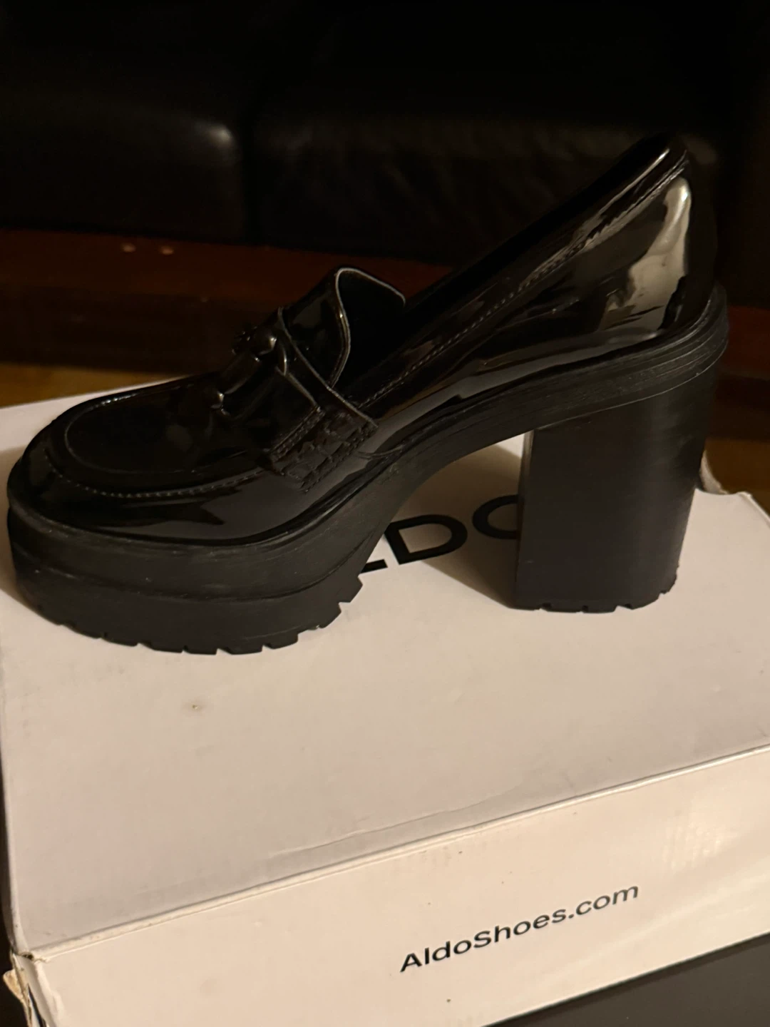 ALDO Black Patent Chunky Platform Loafers - photo 2