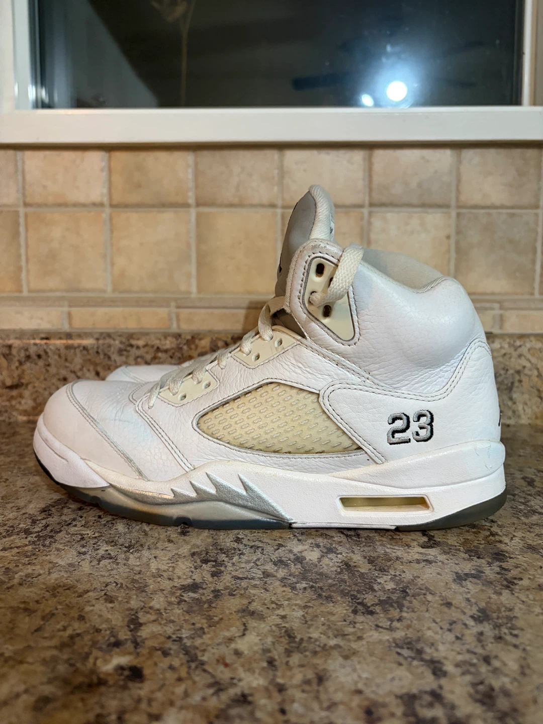 Air Jordan 5 Retro White Sneakers - photo 3
