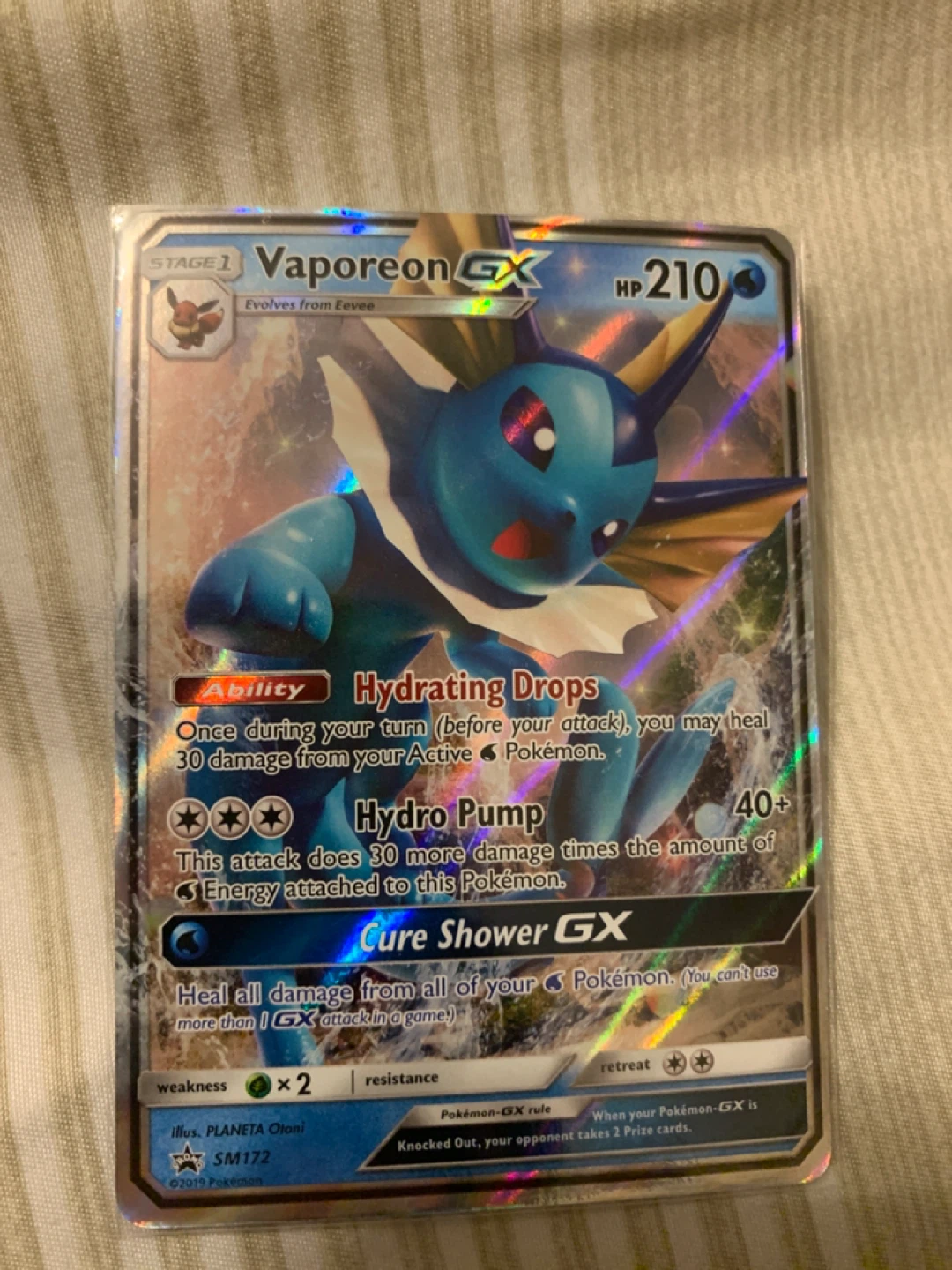 Vaporeon GX Pokémon Card SM172