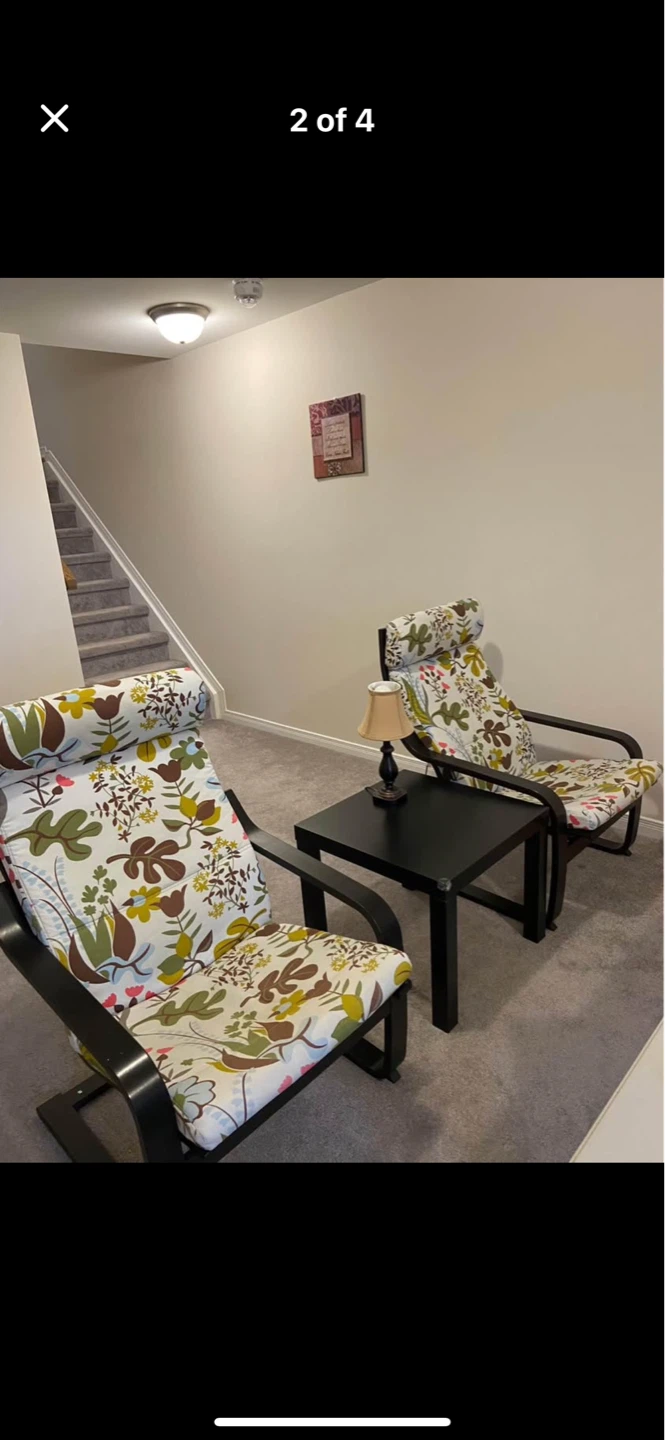 Set of 2 Accent Chairs with Floral Cushions - photo 4