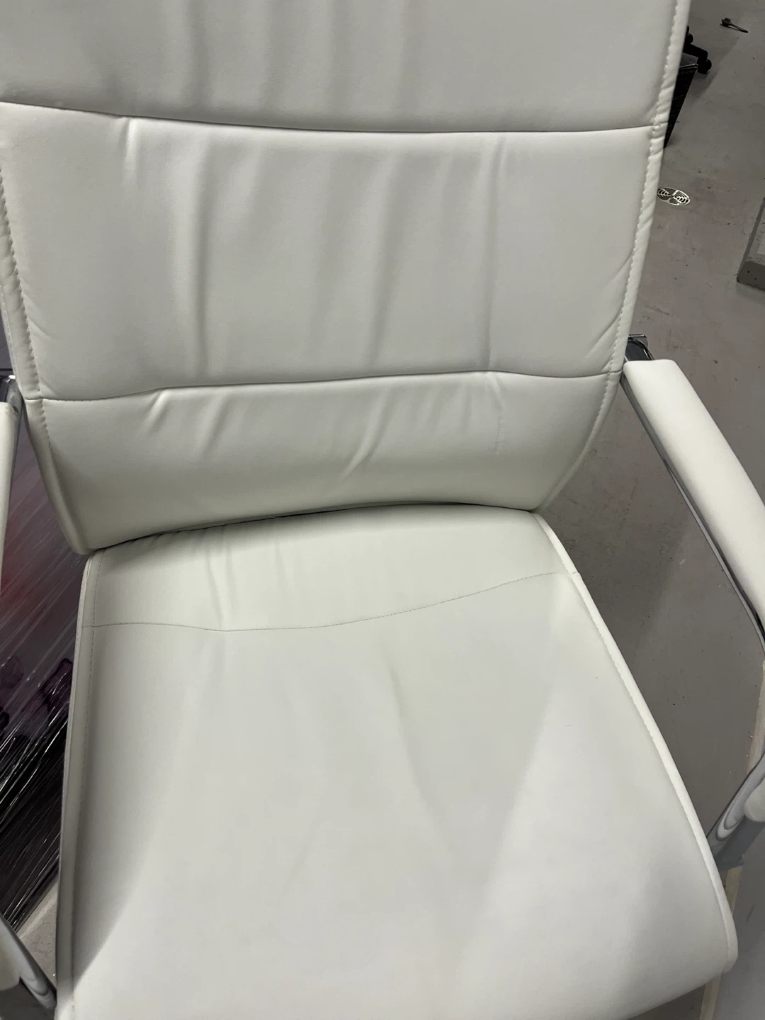 White Faux Leather Office Chair - photo 2