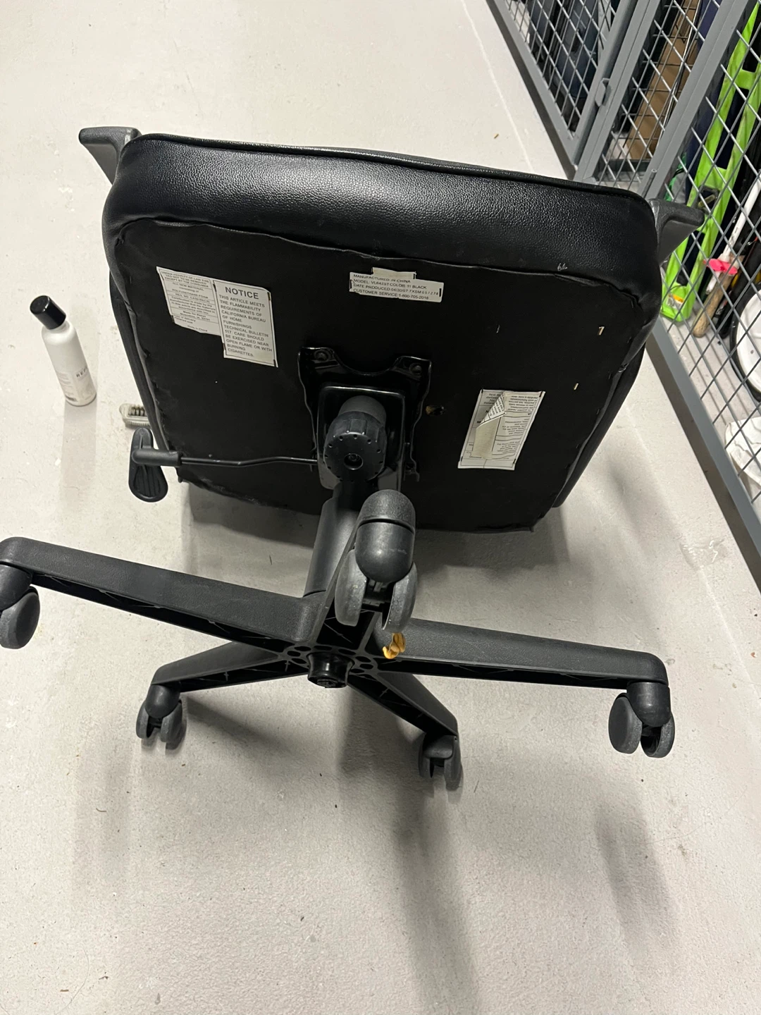 Black Faux Leather Office Chair - photo 5