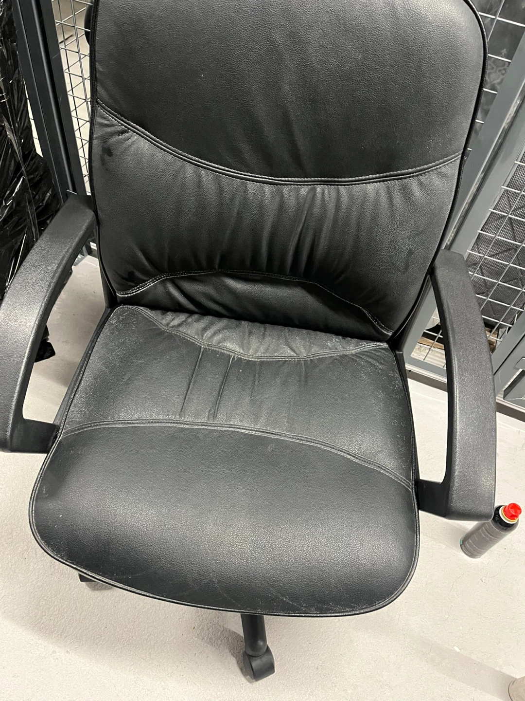 Black Faux Leather Office Chair