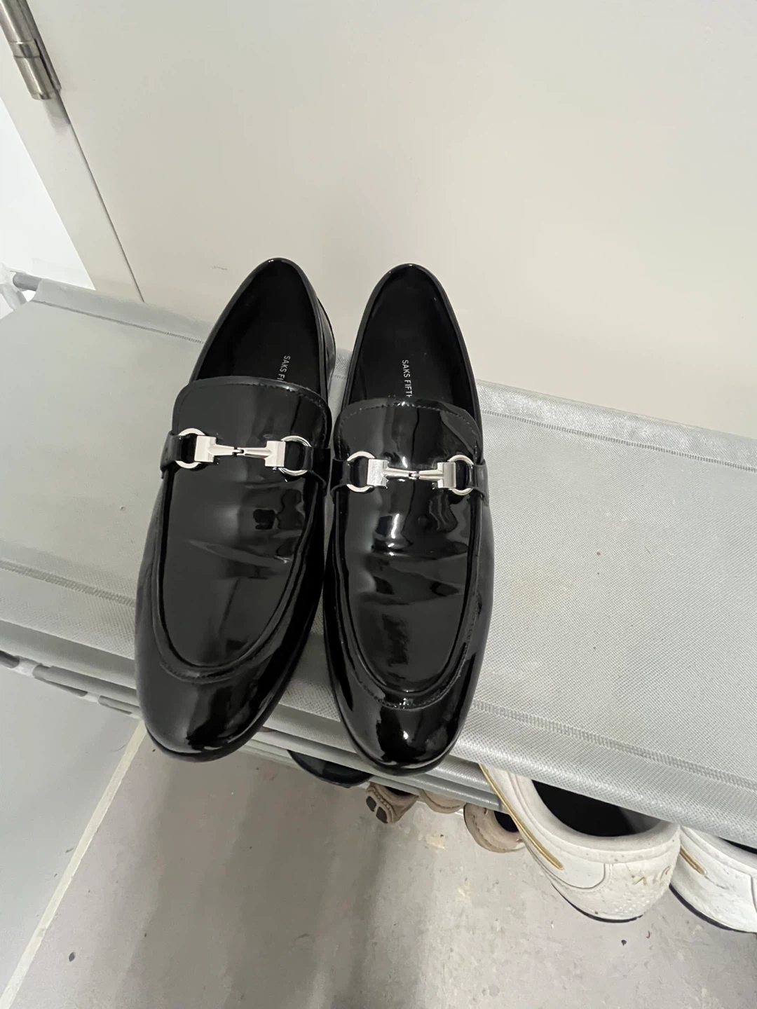 Saks Fifth Avenue Black Patent Loafers - Size 8