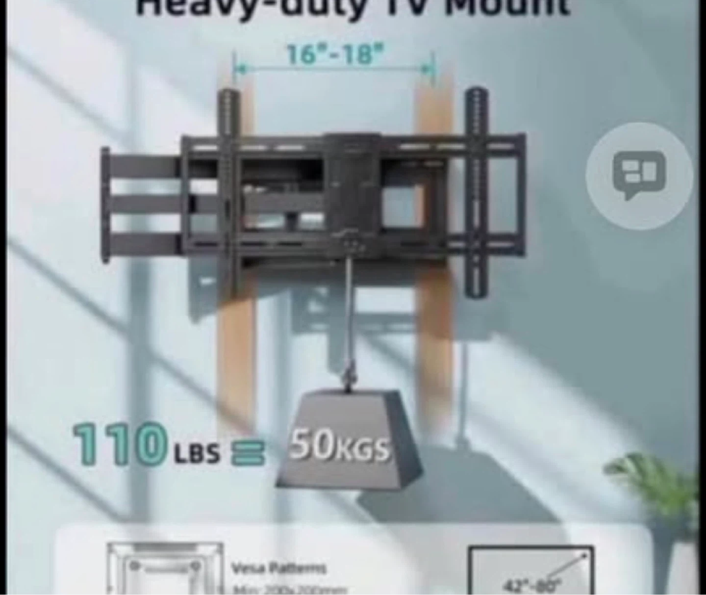 Heavy-Duty Full Motion TV Wall Mount - photo 3