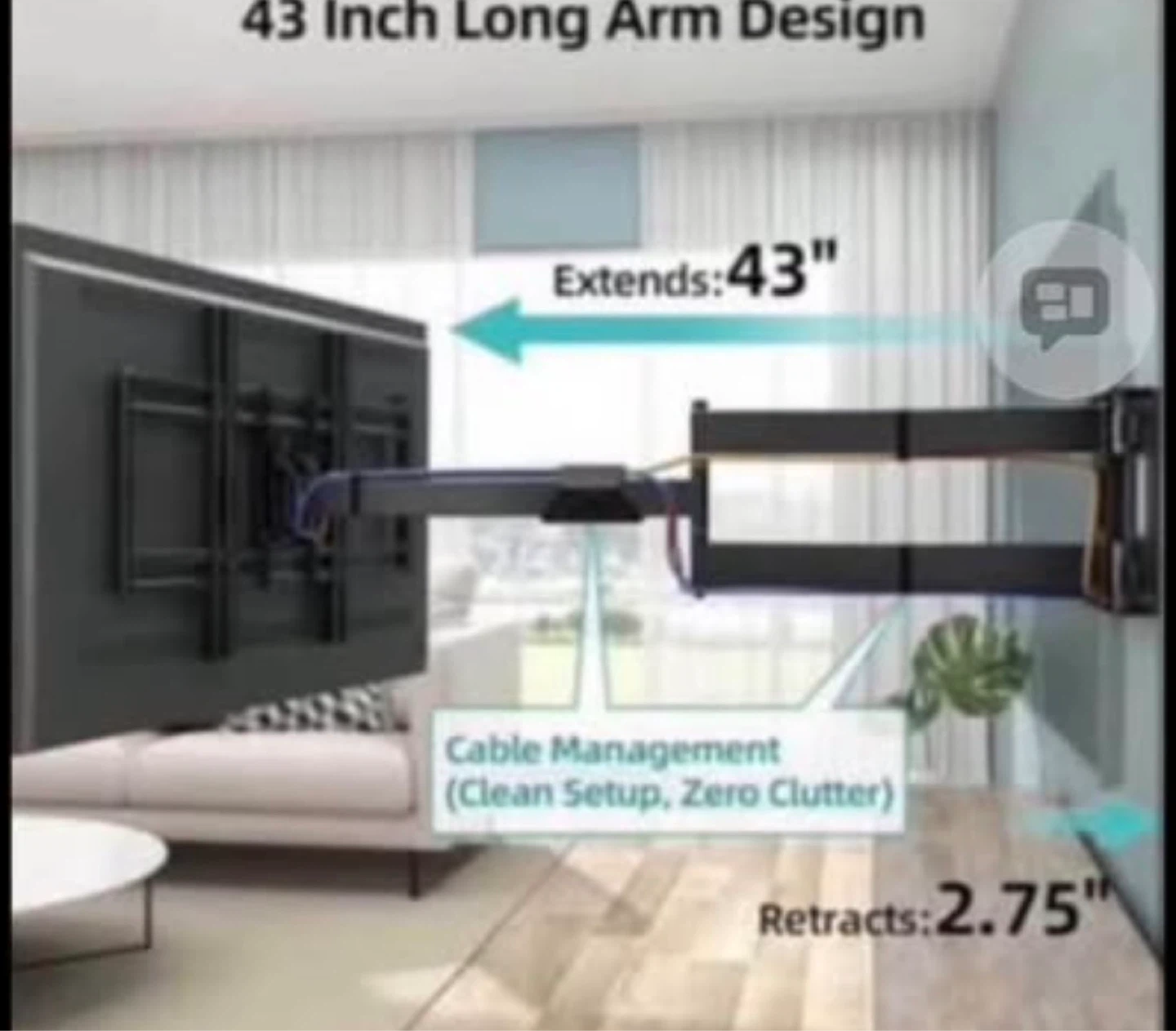 Heavy-Duty Full Motion TV Wall Mount - photo 4