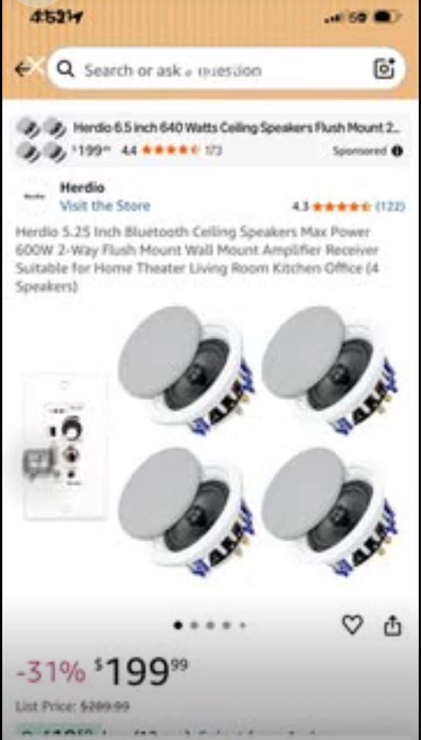 Herdio 6.5 Inch Ceiling Speakers (4 Pack) - photo 2