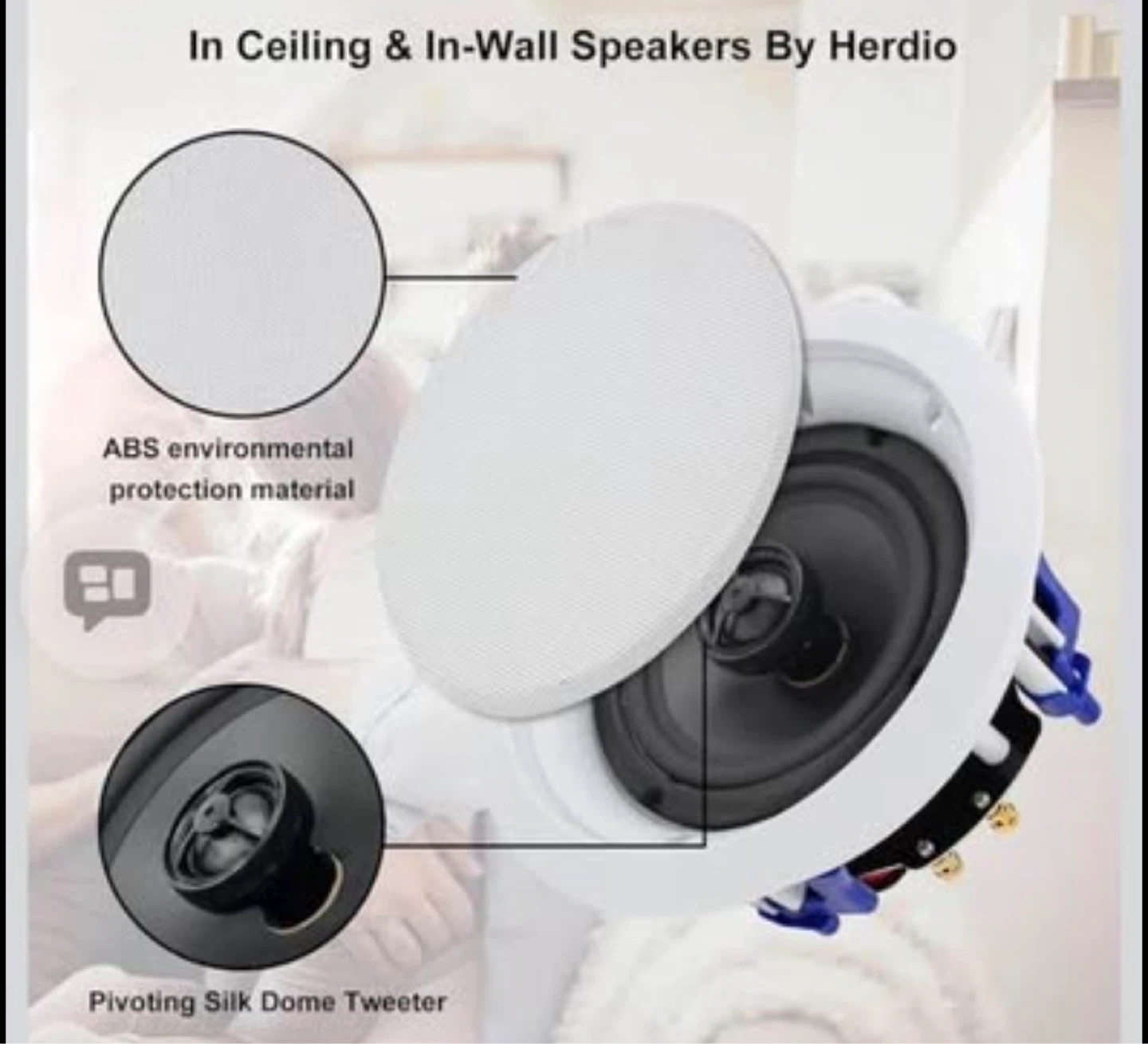 Herdio 6.5 Inch Ceiling Speakers (4 Pack) - photo 3