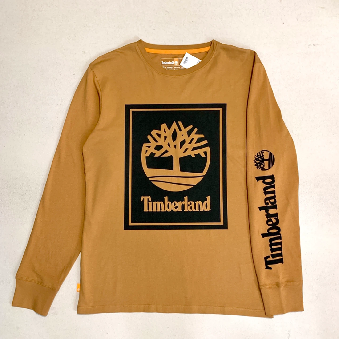 Timberland Mens/Youth Boys Long Sleeve T-Shirt Stack Logo NEW
