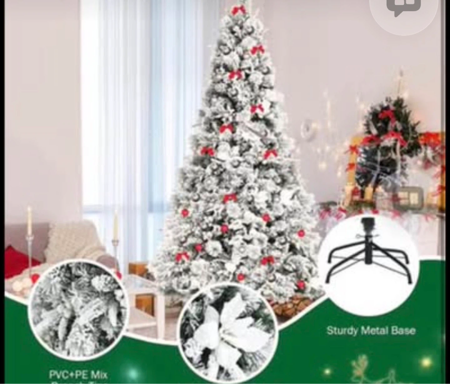 Snow Flocked Christmas Tree - PVC+PE Mix - photo 4