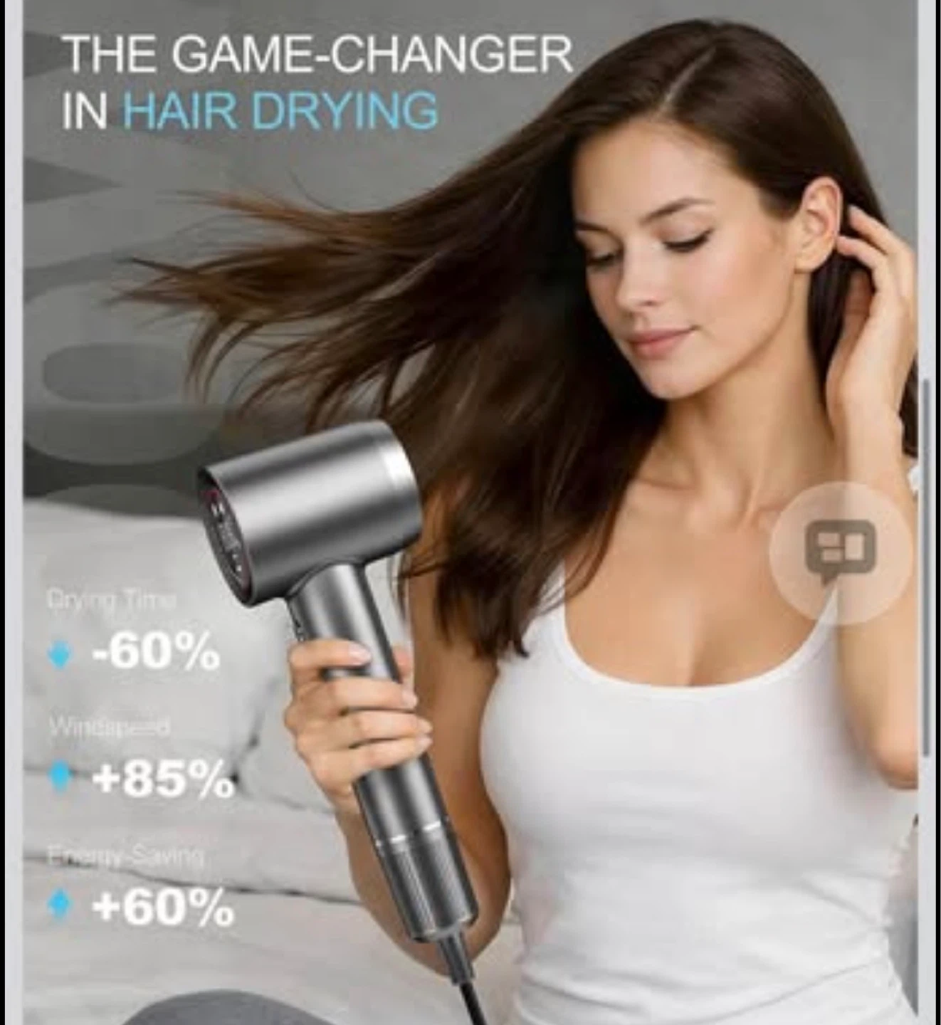 High-Speed Hair Dryer with 150000 RPM Motor - photo 2