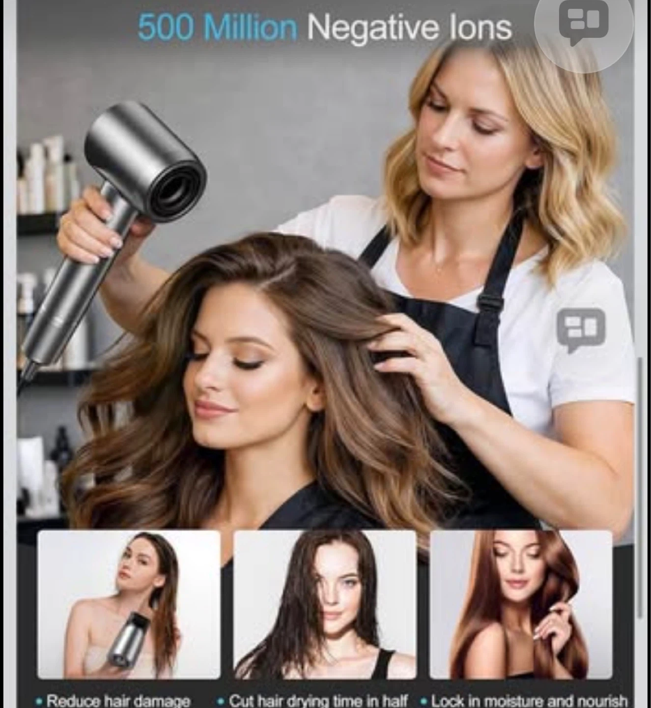 High-Speed Hair Dryer with 150000 RPM Motor