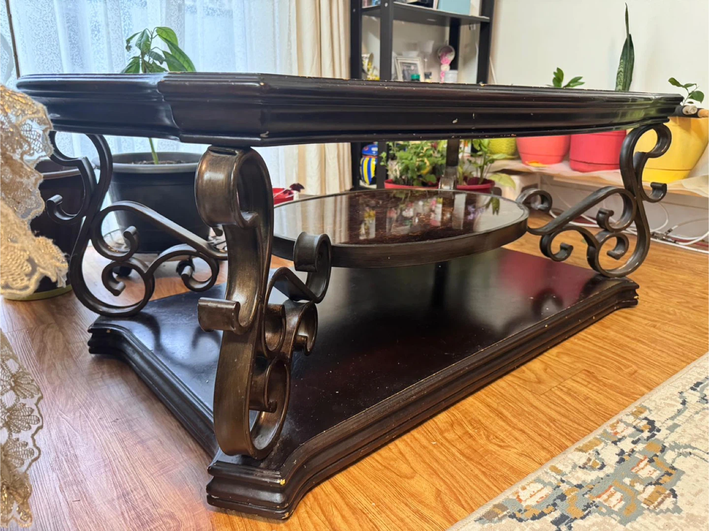 Dark Wood and Glass Coffee Table - photo 5