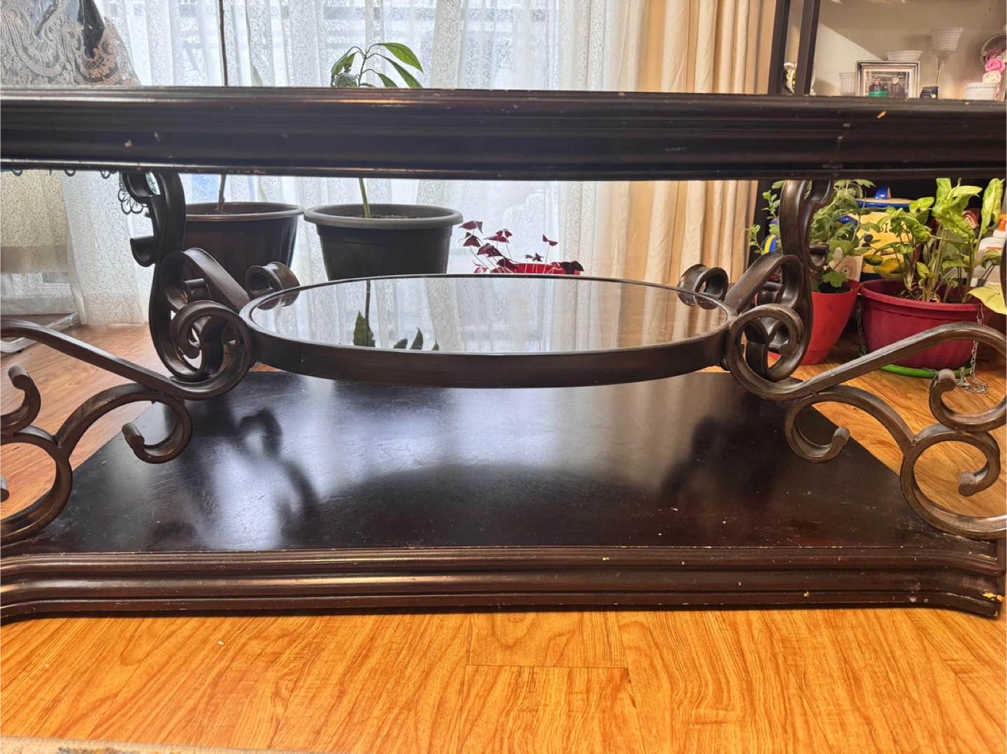 Dark Wood and Glass Coffee Table - photo 2