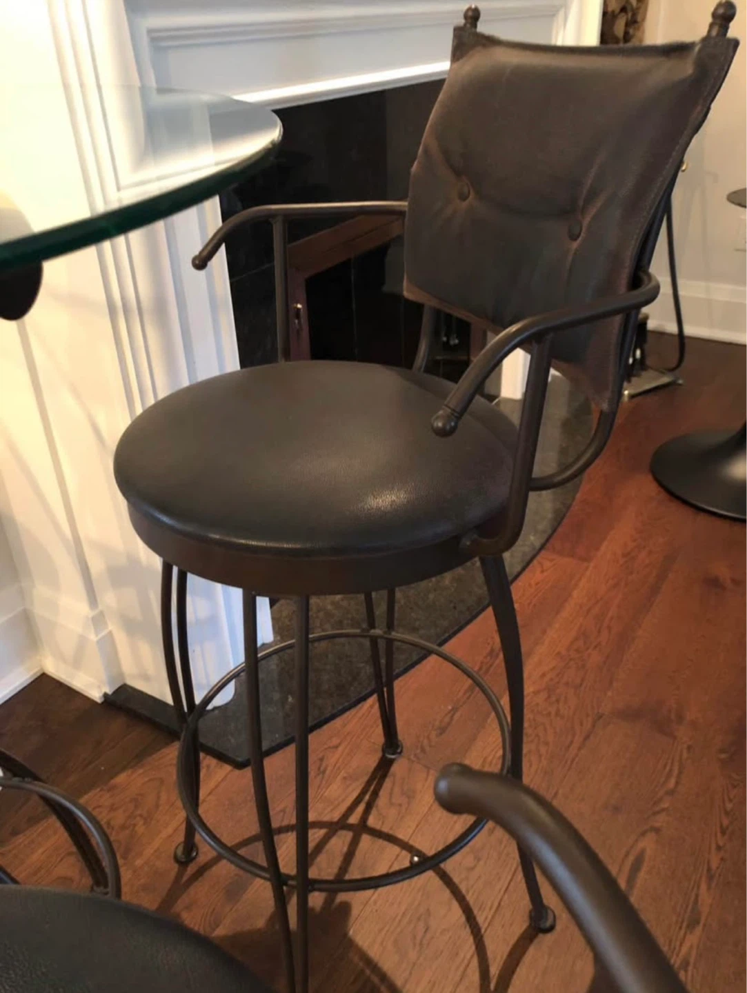 Glass Top Bar Table Set with 3 Swivel Stools - photo 4