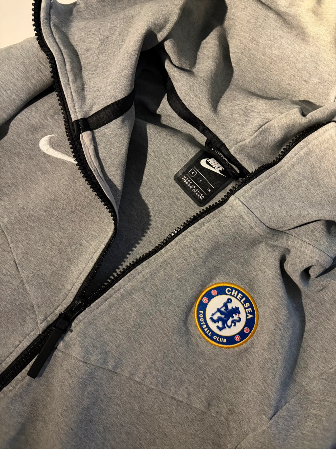 Nike Chelsea FC Tech Fleece Full-Zip Hoodie Grey Size S - photo 3