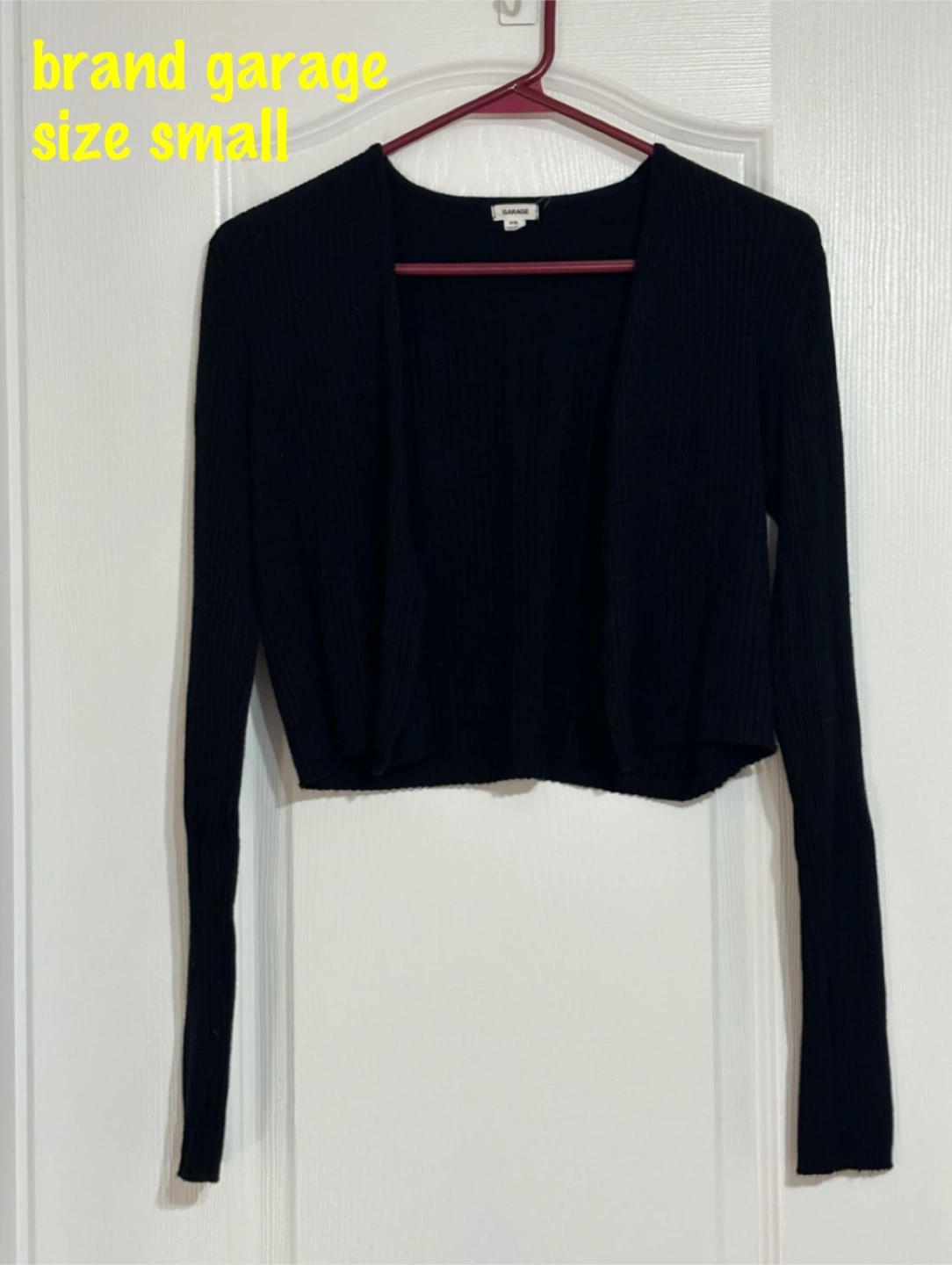 Garage Black Cropped Cardigan - Size Small