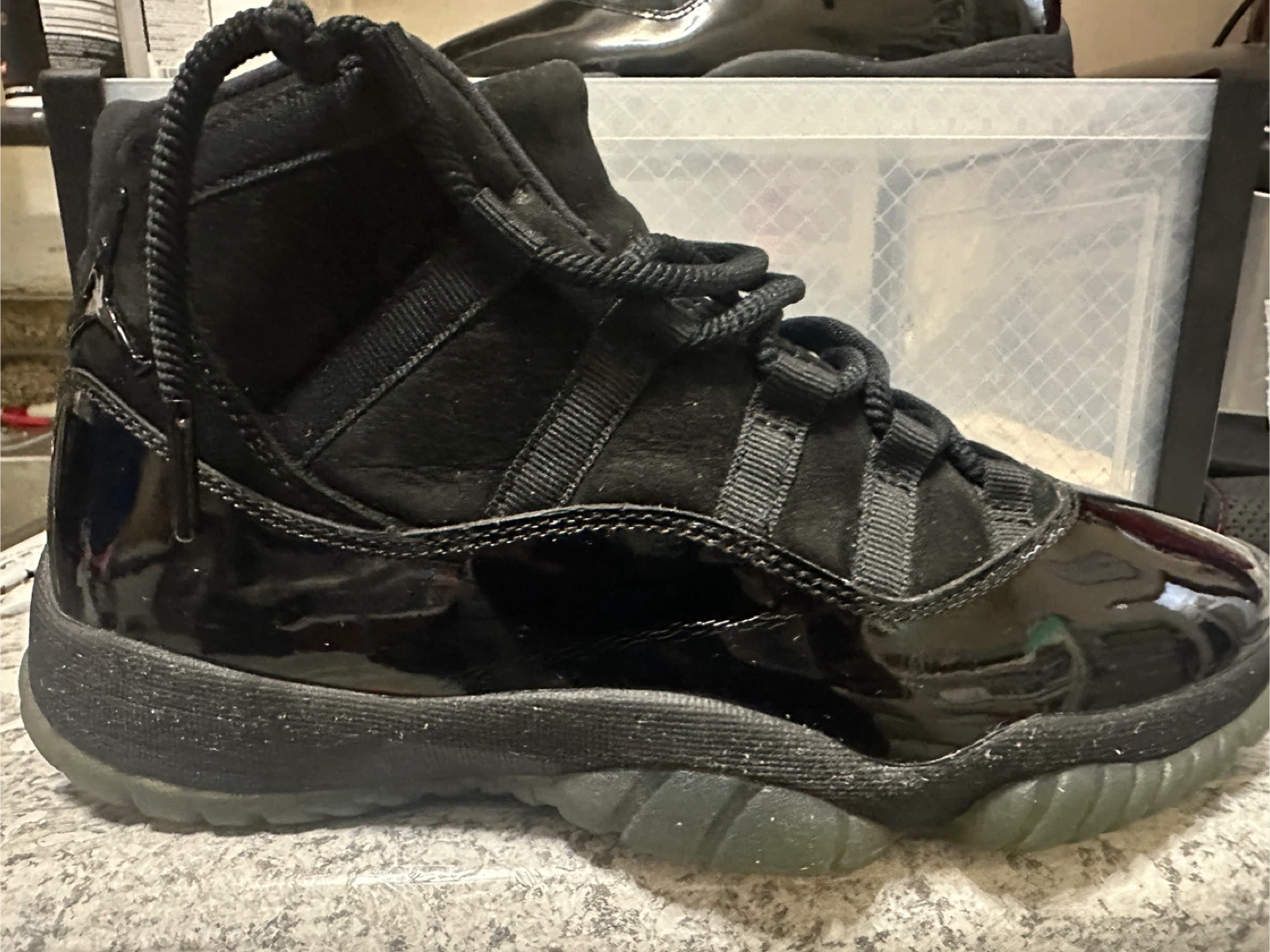 Jordan 11 Retro Black Suede Patent Leather and Jordans 1