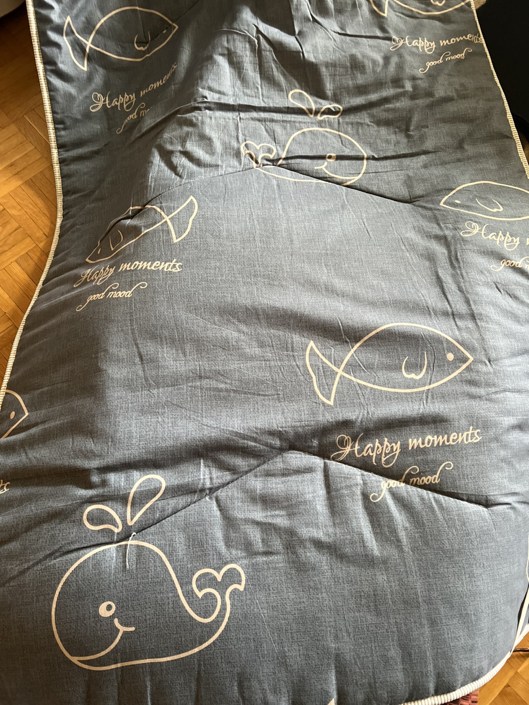 Lounger Cover with Fish and Whale Design
