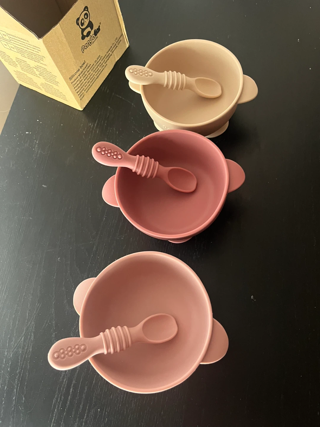PandaEar Silicone Baby Bowls with Spoons