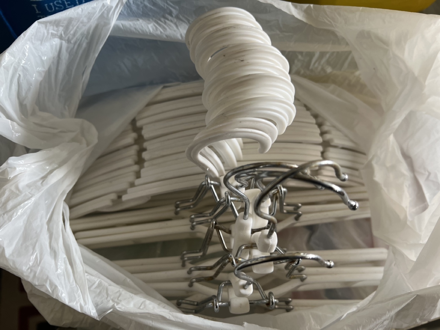 Small/Baby Size-White Plastic Clothes Hangers - Set of 22