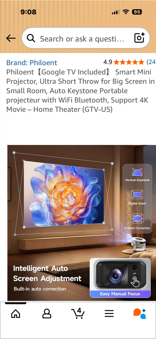 Philoent Smart Mini Projector with Google TV - photo 4