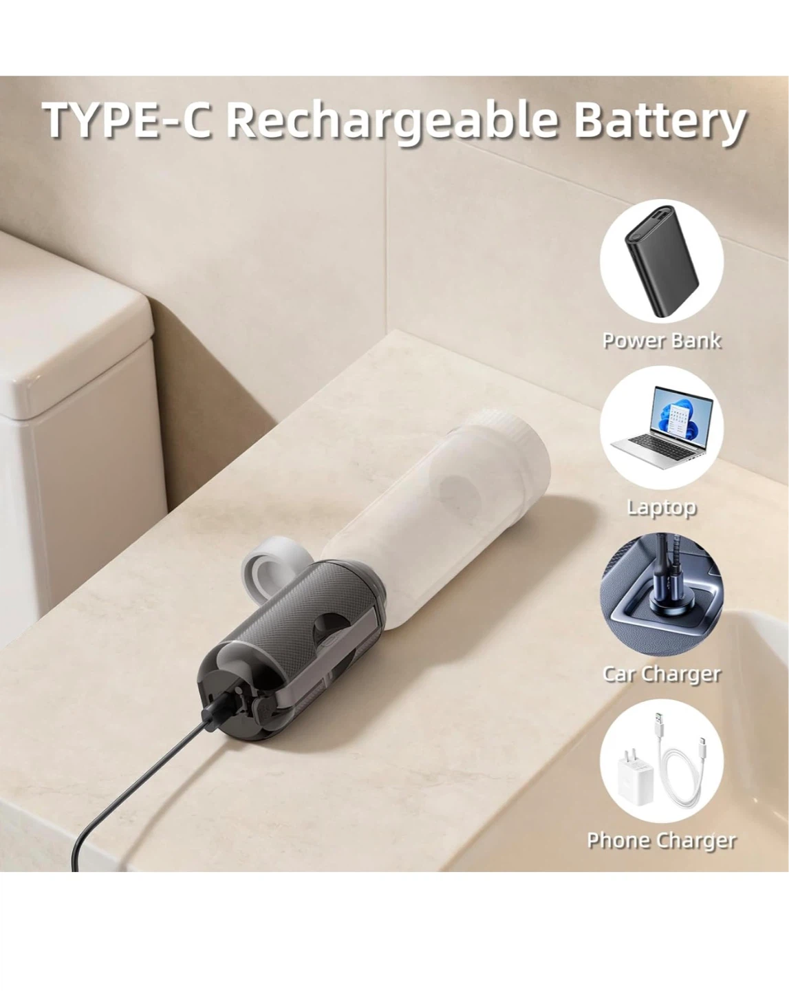 Portable Bidet Rechargeable Mini Handheld Travel Bidet Black - photo 4