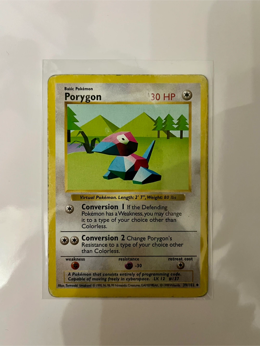 Porygon Pokemon Card Base set (Shadowless)