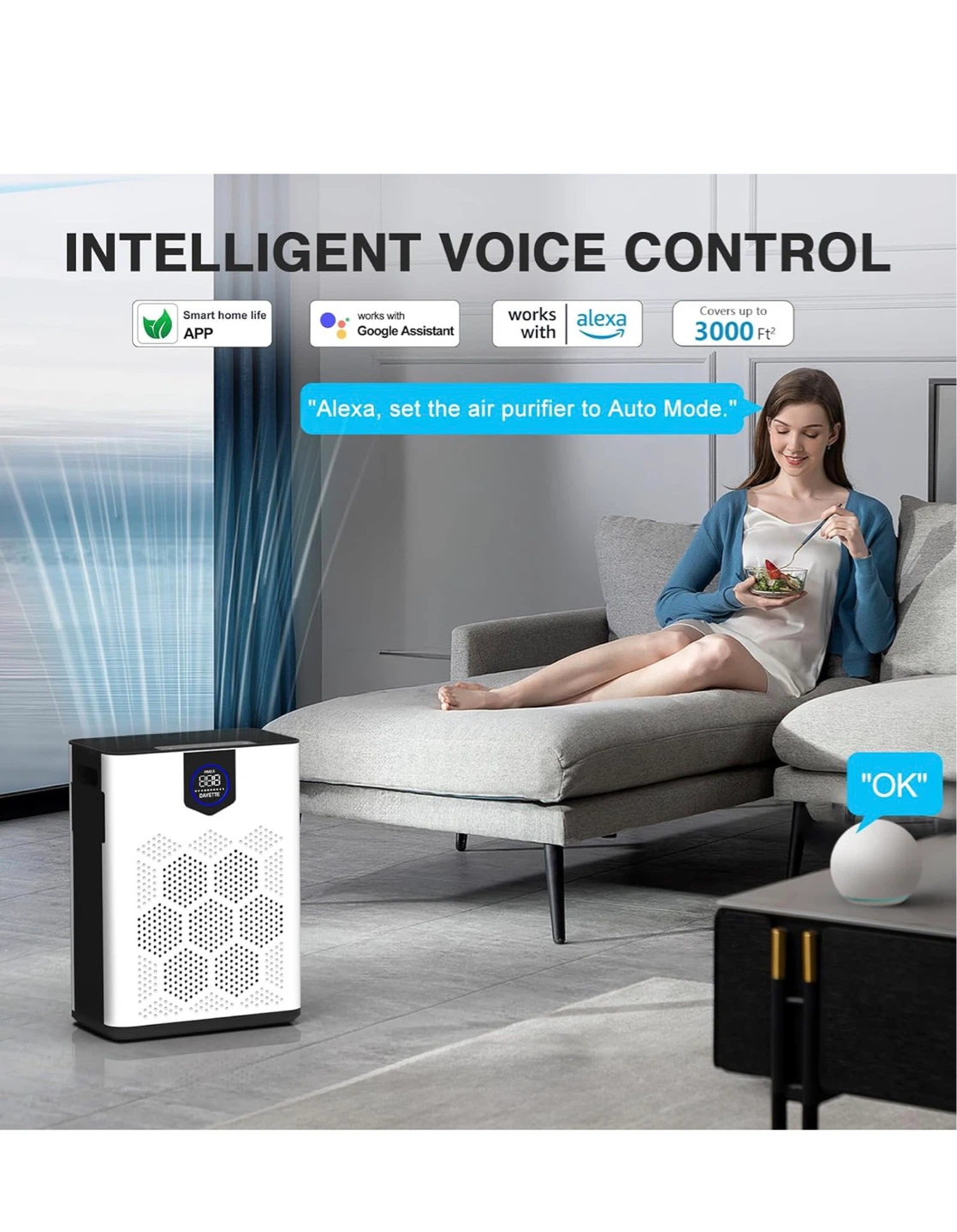 DAYETTE Air Purifier with Real-Time PM2.5 Monitoring - photo 4