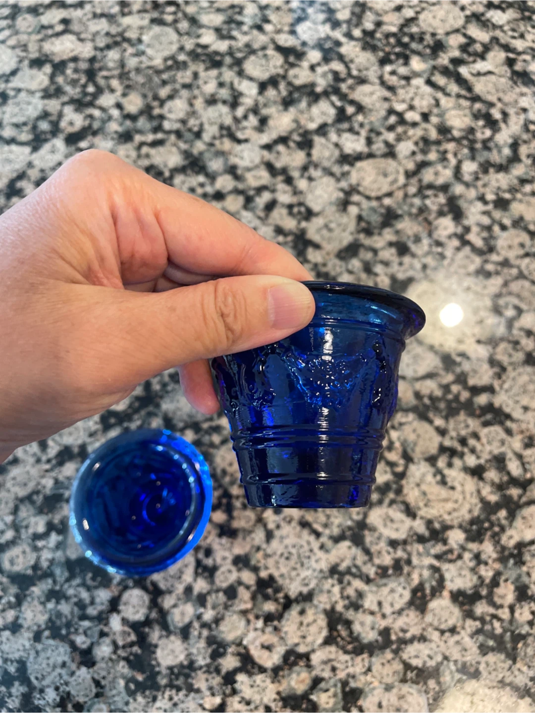 Set of 2 Blue Cobalt Glass Votive Candle Holders - photo 2