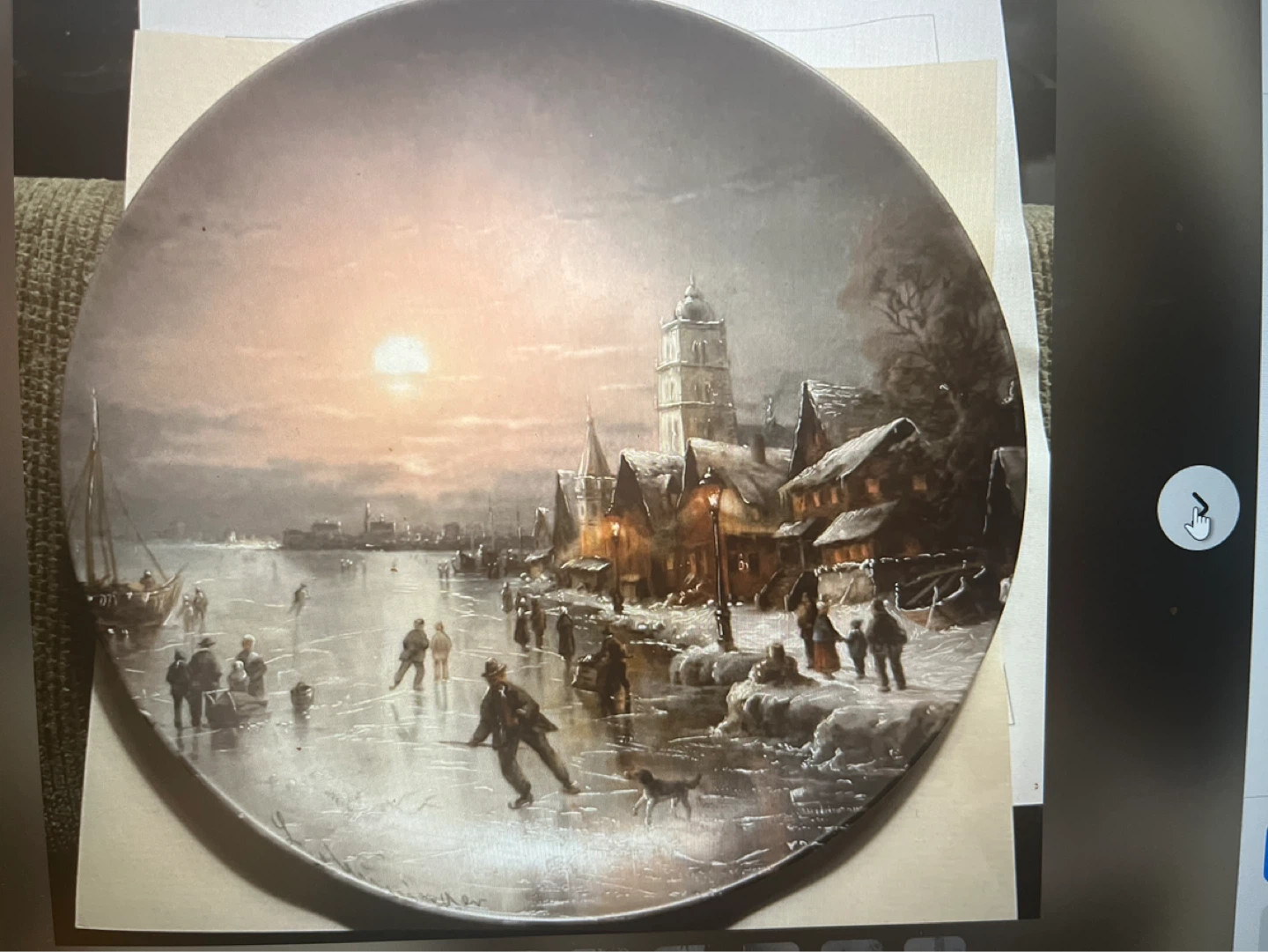 Fürstenberg "Eisläufer in der Abendsonne" Collector Plate - photo 2