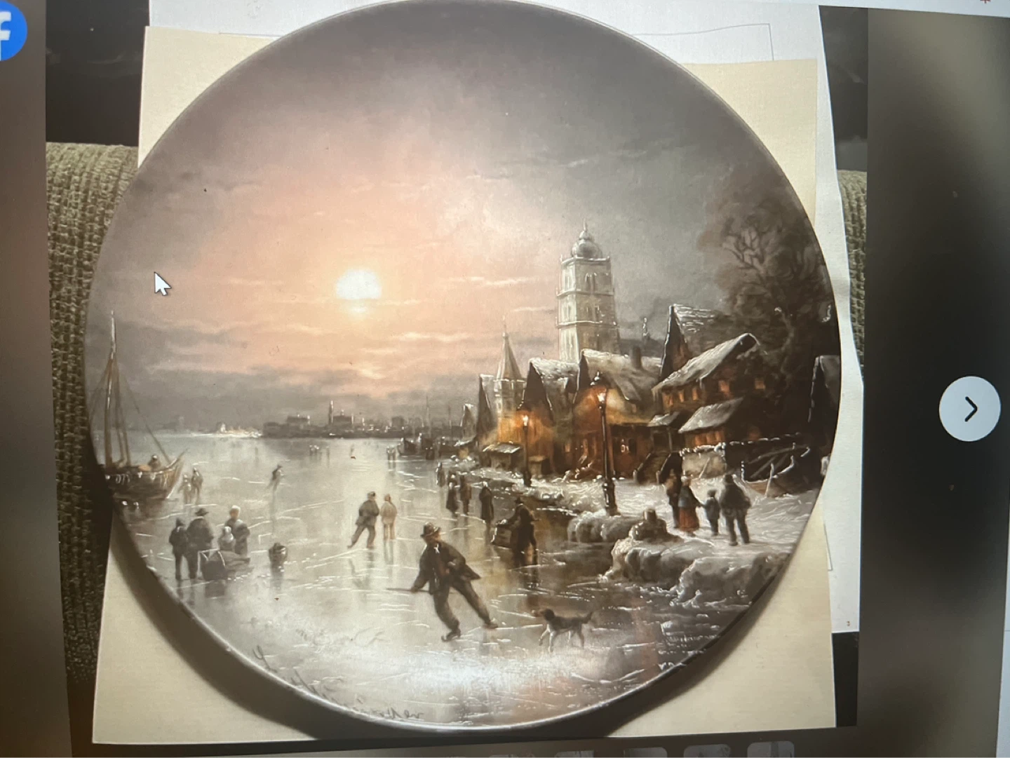 Fürstenberg "Eisläufer in der Abendsonne" Collector Plate