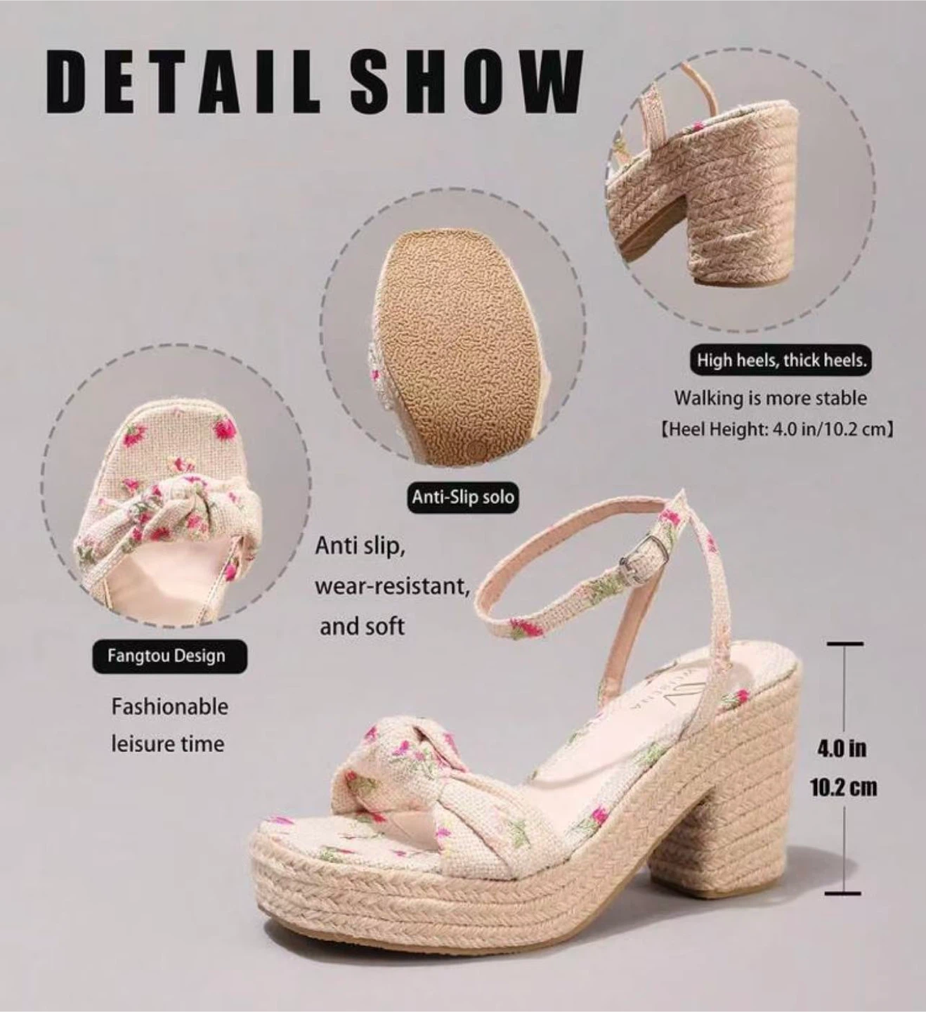 Floral Espadrille Platform Wedge Sandals - photo 3