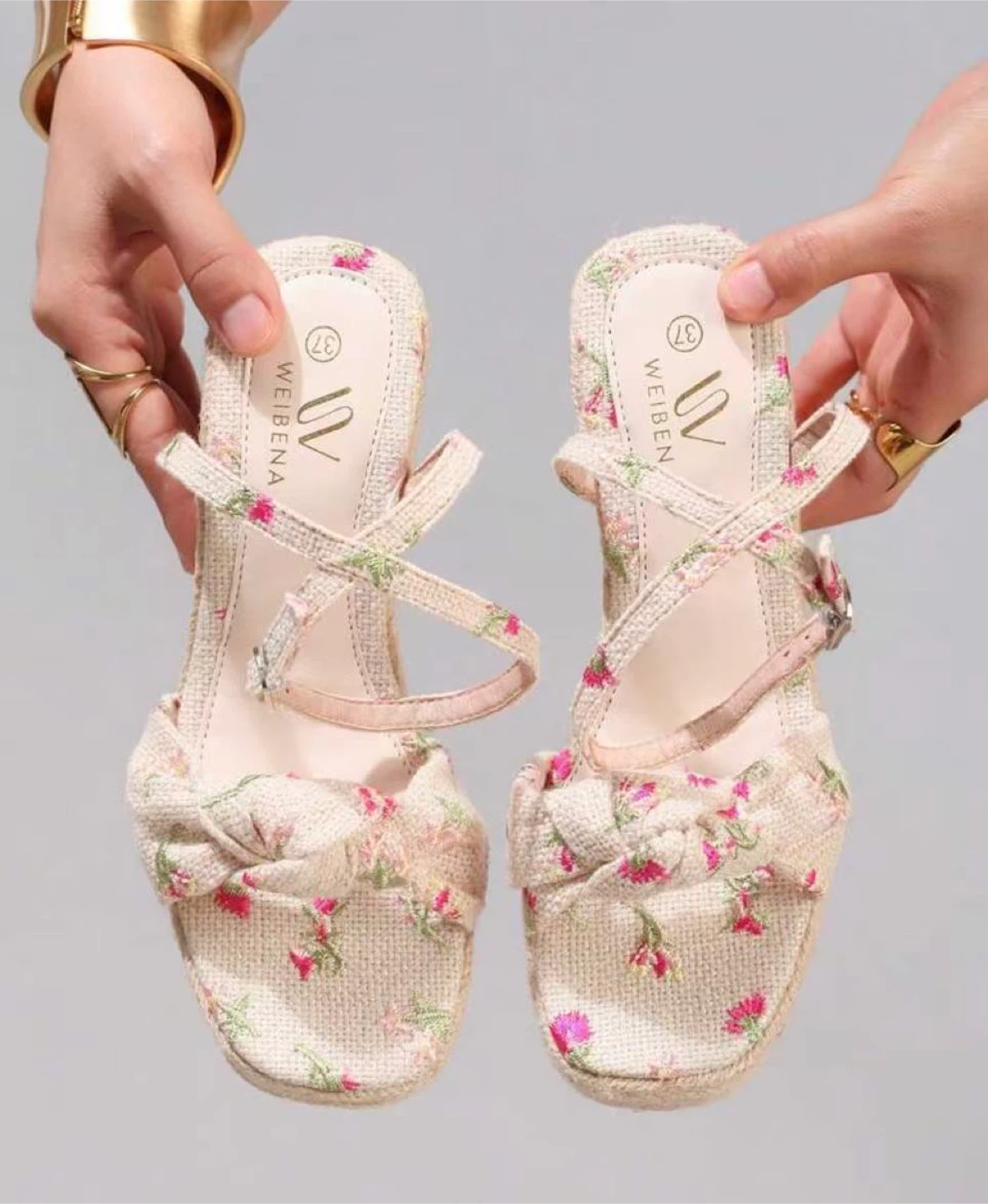 Floral Espadrille Platform Wedge Sandals - photo 5