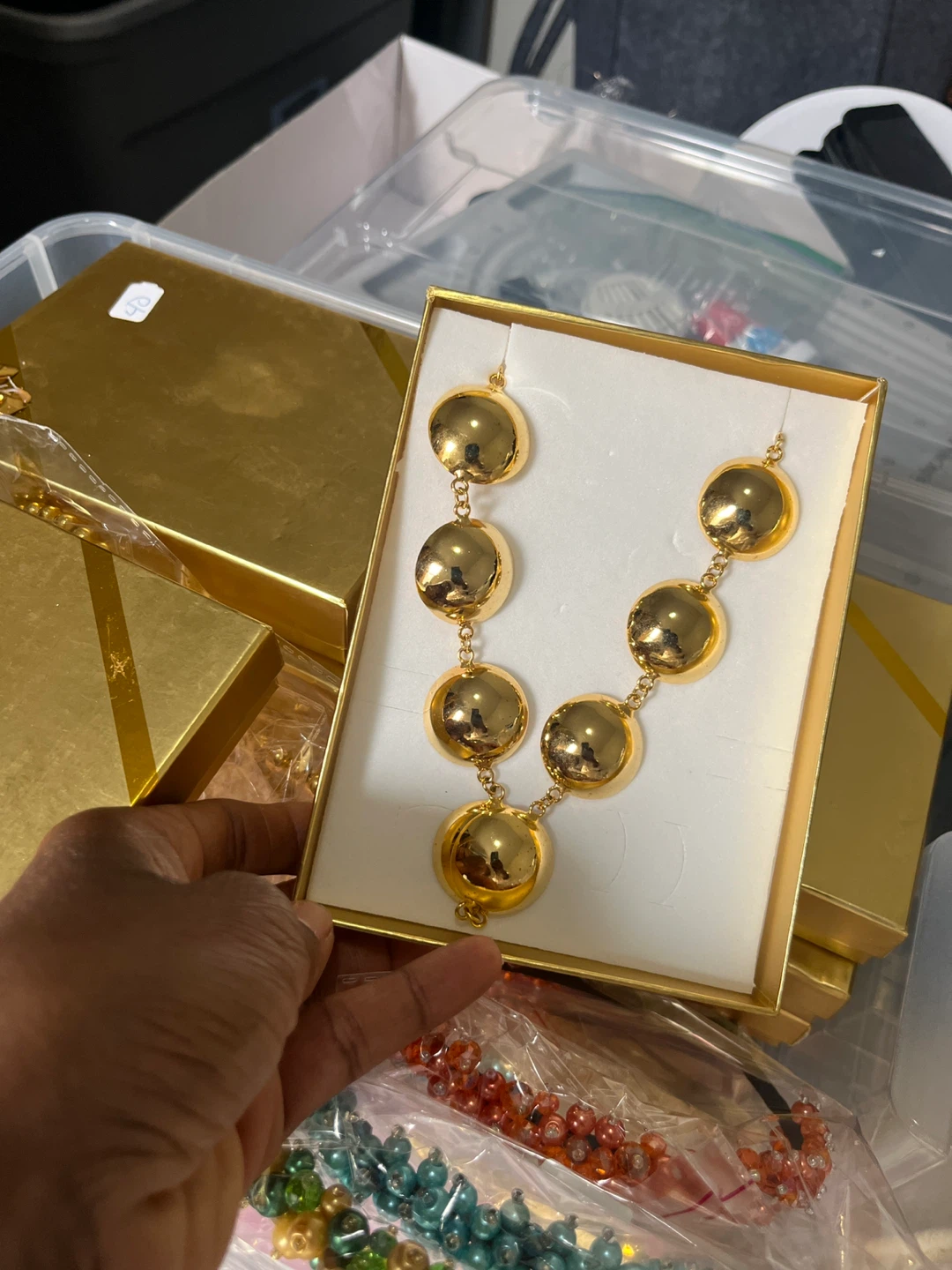 Gold Tone Statement Necklace - photo 2