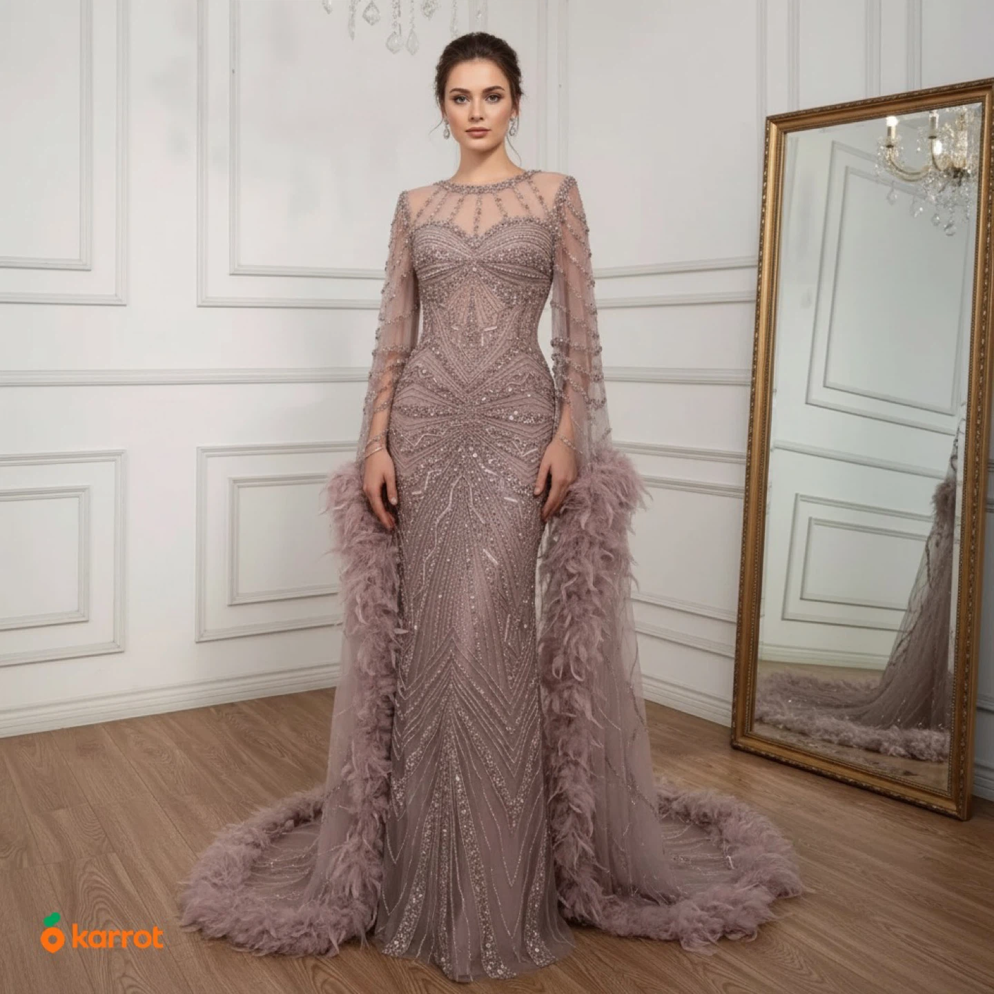 Embellished Feather Gown - photo 3