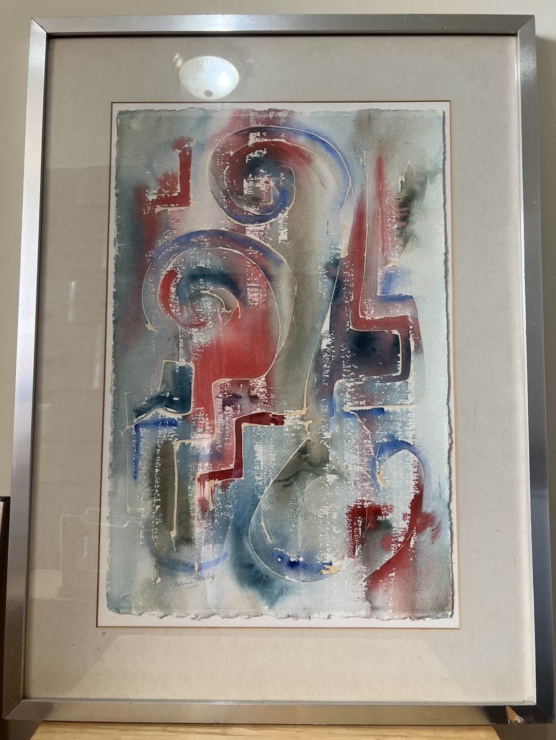 Framed Abstract Watercolour Painting - 31.5” x 23”