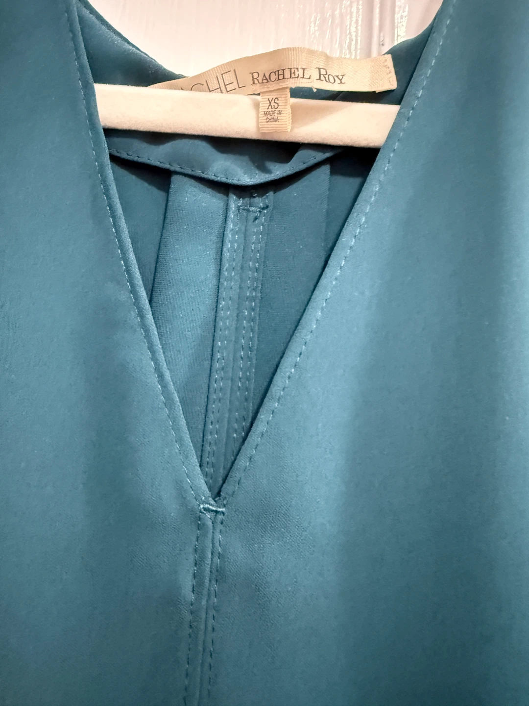 Rachel Roy Teal V-Neck Blouse - XS chest 20 - photo 2