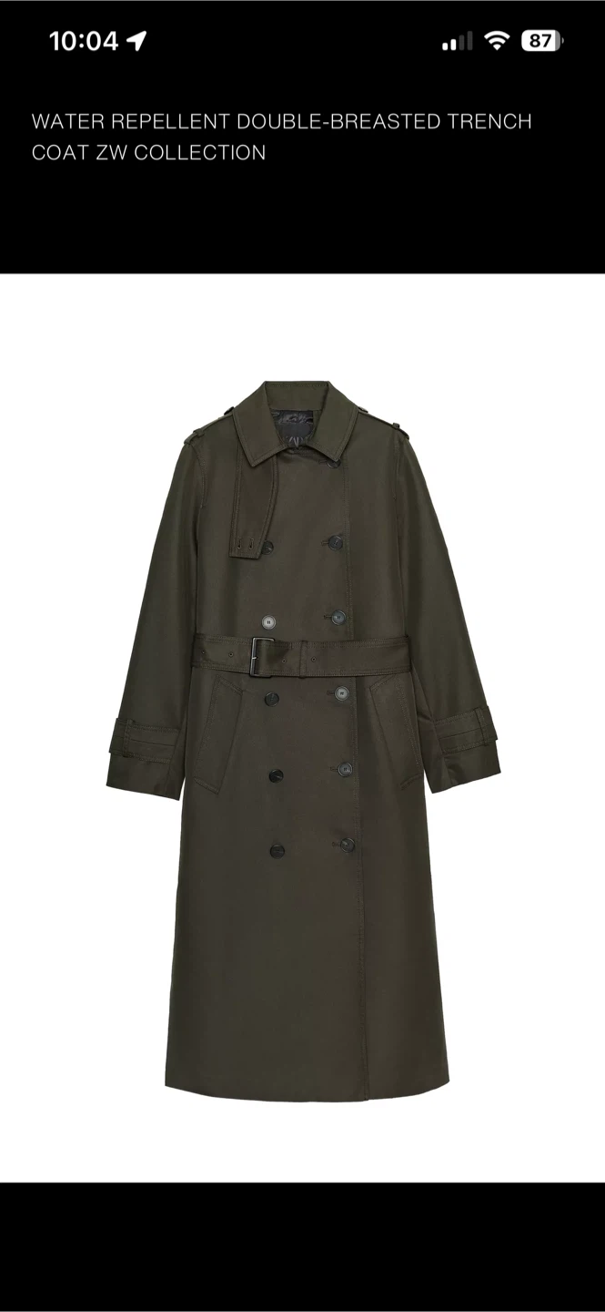 Water Repellent Double-Breasted Trench Coat