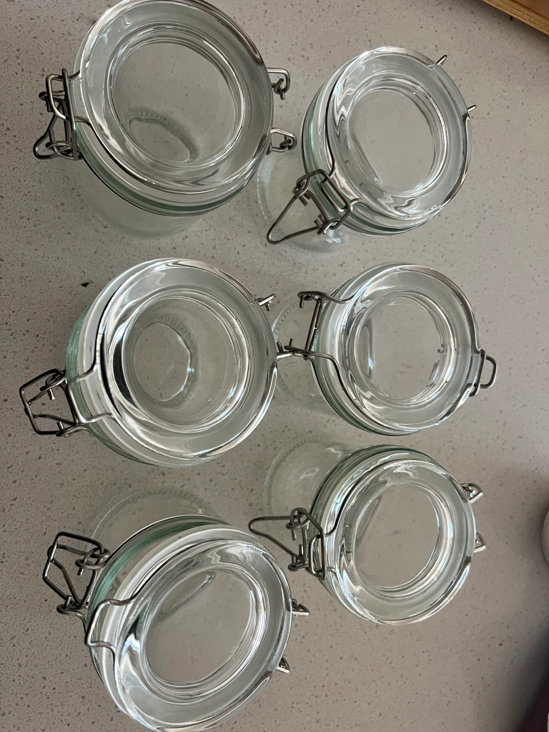 Set of 6 Clear Glass Swing Top Jars - photo 2