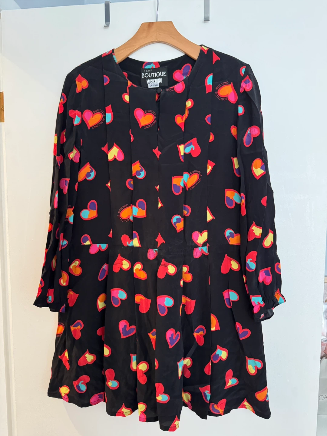 Boutique Moschino Black Heart Print Dress
