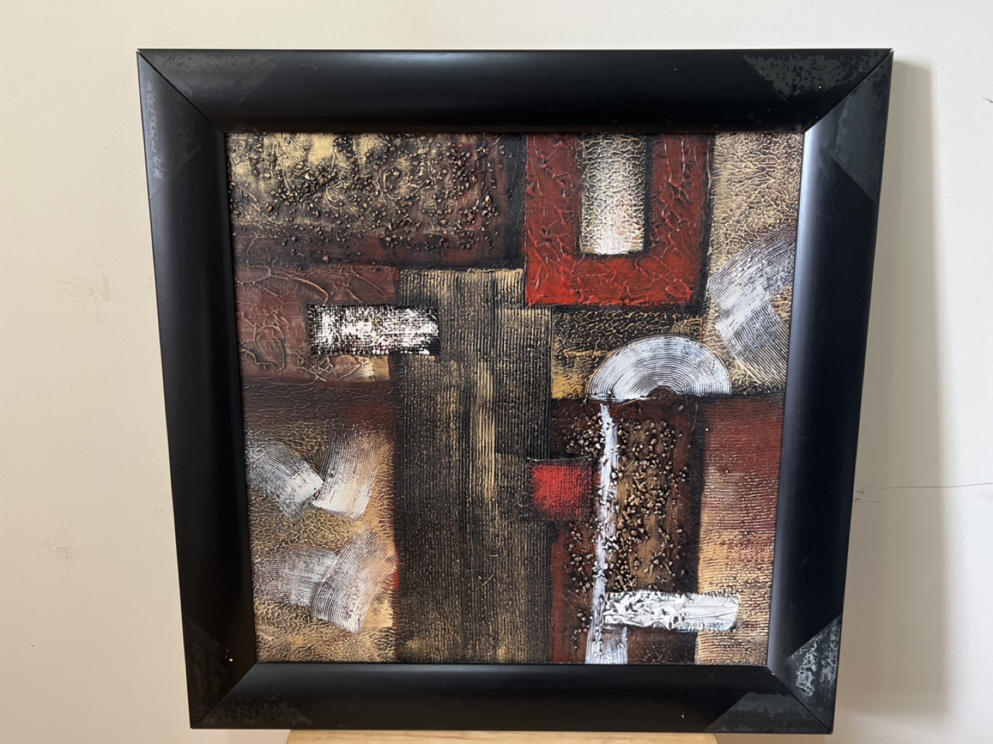 Framed Abstract Wall Art - 28.5” x 28.5”